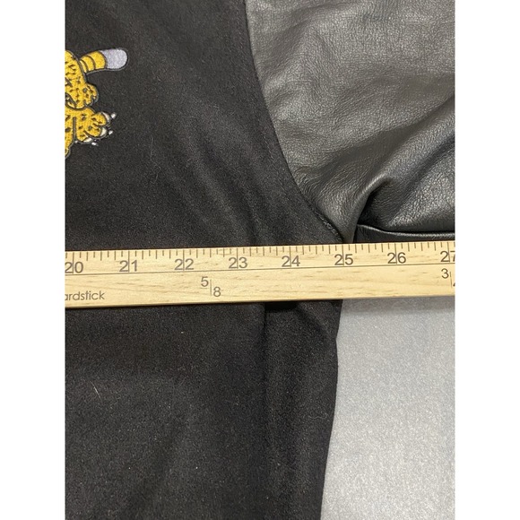 New Age CEOs Varsity Bomber Jacket Black/Yellow Run The Play Embroidered Cheetah - Picture 4 of 12